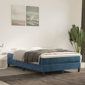 Saltea de pat cu arcuri, albastru închis, 120x200x20 , catifea - Img 1