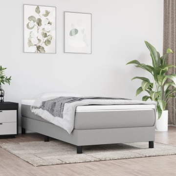 Saltea de pat cu arcuri, gri deschis, 120x190x20 cm, textil - Img 1