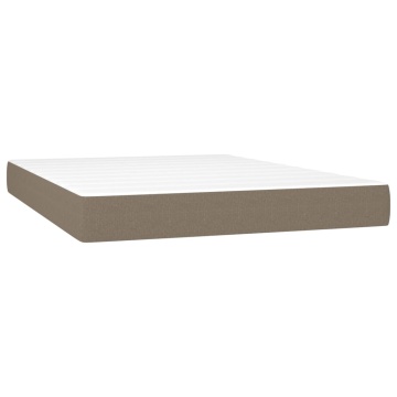 Saltea de pat cu arcuri, gri taupe, 140x200x20 cm, textil - Img 2