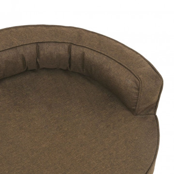 Saltea ergonomică pat de câini, maro, 75x53 cm aspect in/fleece - Img 5