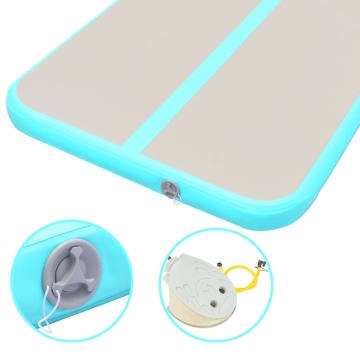 Saltea gimnastică gonflabilă cu pompă verde 800x100x10cm PVC - Img 10