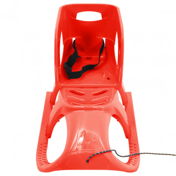 Sanie cu scaun, roșu, 102,5x40x23 cm, polipropilenă - Img 2