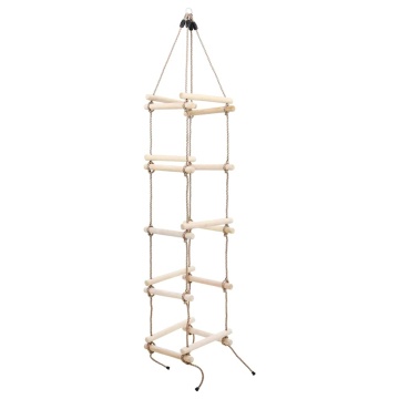 Scară din frânghie pentru copii, 200 cm, lemn - Img 2