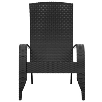 Scaun Adirondack de grădină, negru, poliratan - Img 3
