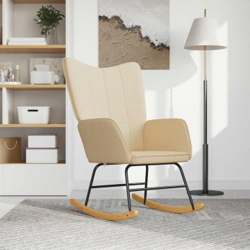 Scaun balansoar, crem, material textil - Img 1