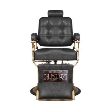 Scaun de frizerie Gabbiano Boss HD Old Leather negru - Img 2