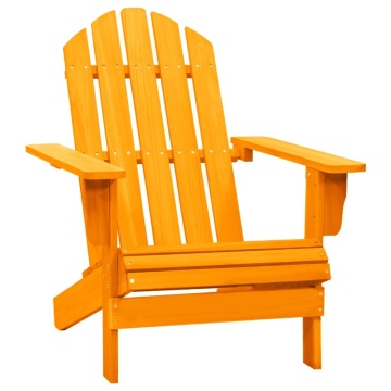 Scaun de grădină Adirondack, portocaliu, lemn masiv de brad - Img 1
