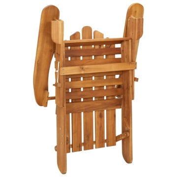 Scaun de grădină Adirondack & suport picioare lemn masiv acacia - Img 5