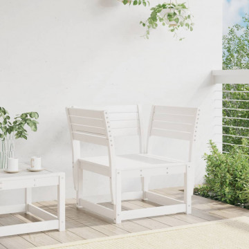 Scaun de grădină, alb, lemn masiv de pin - Img 3