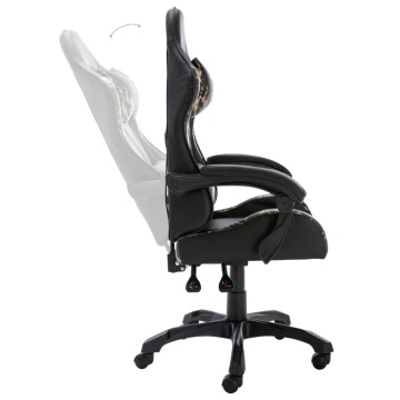 Scaun de jocuri, negru și camuflaj, piele ecologică - Img 5