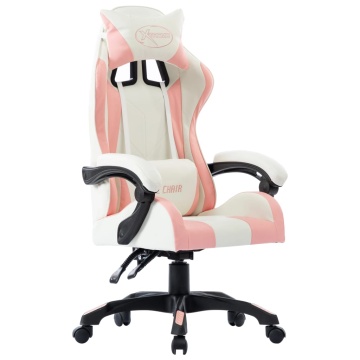 Scaun de racing, roz, piele ecologică - Img 1