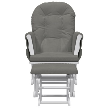 Scaun de relaxare glisant cu taburet, gri închis, textil - Img 3