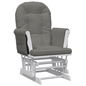 Scaun de relaxare glisant cu taburet, gri închis, textil - Img 5