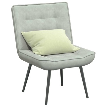 Scaun de relaxare gri deschis 64x74x84 cm catifea - Img 1