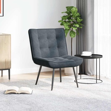 Scaun de relaxare gri închis 64x74x84 cm catifea - Img 3
