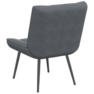 Scaun de relaxare gri închis 64x74x84 cm catifea - Img 5