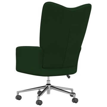 Scaun de relaxare, verde închis, catifea - Img 4