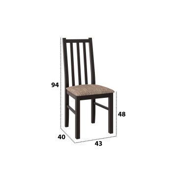 Scaun din lemn masiv de fag tapitat cu stofa s-38 boss10 w2, wenge - Img 8