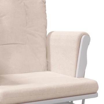 Scaun glisant cu taburet, roz deschis, material textil - Img 7