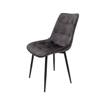Scaun living HT1, stofa, gri inchis - Img 1