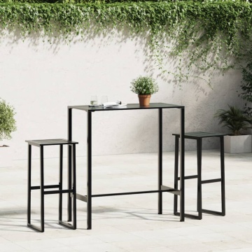Scaune bar, 2 buc. negru 38x38x80 cm oțel vopsit electrostatic - Img 3