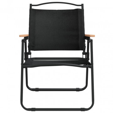 Scaune de camping, 2 buc., negru, 54x55x78 cm, țesătură Oxford - Img 4