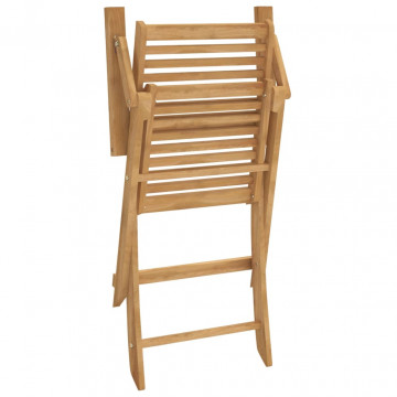 Scaune grădină pliante 4 buc 54,5x61,5x86,5cm lemn masiv acacia - Img 7
