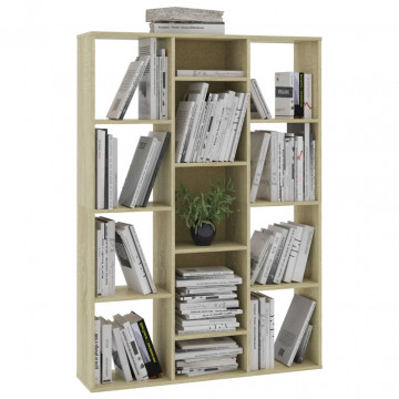 Separator cameră/Bibliotecă, stejar sonoma, 100x24x140 cm, PAL - Img 4