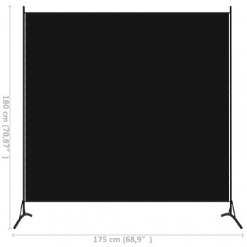Separator de cameră, negru, 175x180 cm, textil - Img 5