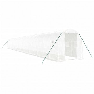 Seră cu cadru din oțel, alb, 36 m², 18x2x2 m - Img 2
