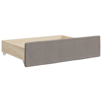Sertare de pat 2 buc, gri taupe, lemn prelucrat și textil - Img 3