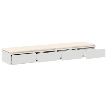 Sertare de pat alb 160x36.5x16.5 cm din lemn îmbunătățit - Img 3