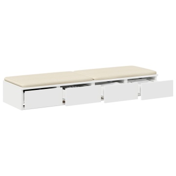 Sertare pentru Pat Alb 120x36,5x16,5 cm Lemn Stratificat - Img 3