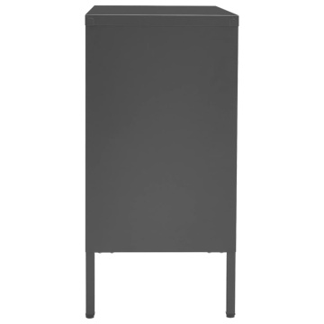 Servantă, antracit, 75x35x70 cm, oțel și sticlă securizată - Img 4