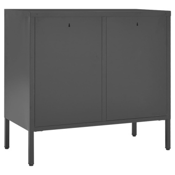 Servantă, antracit, 75x35x70 cm, oțel și sticlă securizată - Img 8