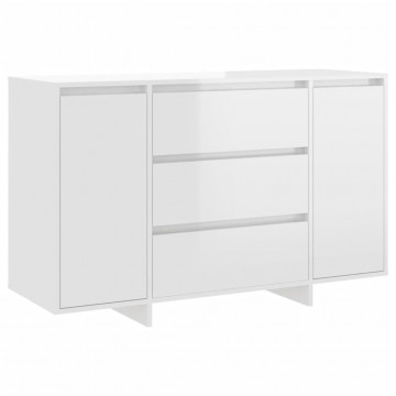 Servantă cu 3 sertare, alb extralucios, 120x41x75 cm, PAL - Img 2