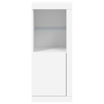 Servantă cu lumini LED, alb, 41x37x100 cm - Img 5