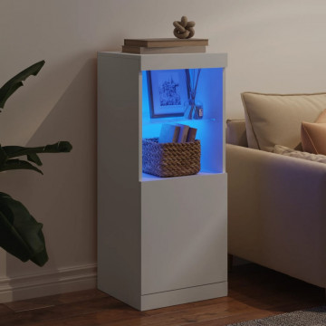 Servantă cu lumini LED, alb, 41x37x100 cm - Img 3