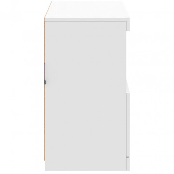 Servantă cu lumini LED, alb, 81x37x67 cm - Img 7