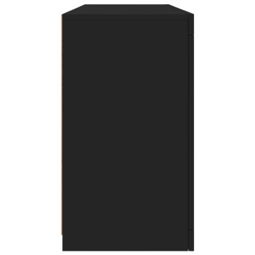 Servantă cu lumini LED, negru, 142,5x37x67 cm - Img 6