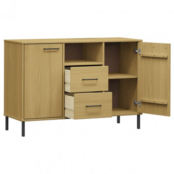 Servantă cu picioare metalice „OSLO” maro 113x40x77 cm lemn - Img 8