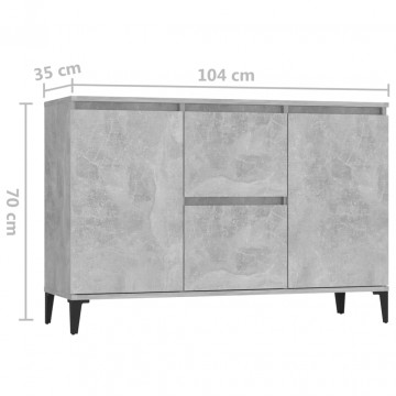 Servantă, gri beton, 104x35x70 cm, PAL - Img 6