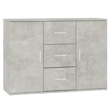Servantă, gri beton, 91x29,5x65 cm, lemn prelucrat - Img 2