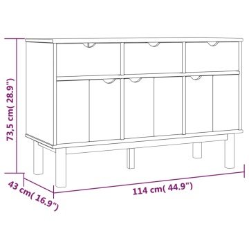Servantă OTTA, 114x43x73,5 cm, lemn masiv de pin - Img 5