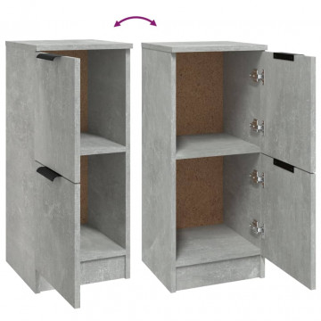 Servante, 2 buc., gri beton, 30x30x70 cm, lemn compozit - Img 7