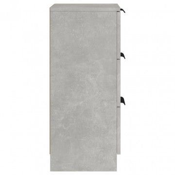 Servante, 2 buc., gri beton, 30x30x70 cm, lemn prelucrat - Img 7