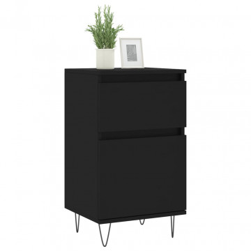 Servante, 2 buc., negru, 40x35x70 cm, lemn prelucrat - Img 3