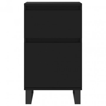 Servante, 2 buc., negru, 40x35x70 cm, lemn prelucrat - Img 5