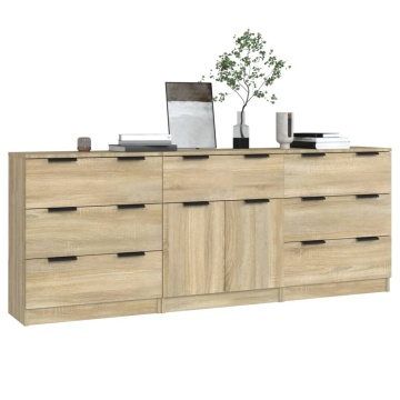 Servante, 3 piese, stejar sonoma, lemn prelucrat - Img 3