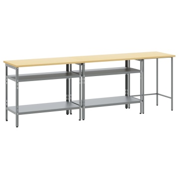 Set banc de lucru 3 piese Gri Oțel - Img 2
